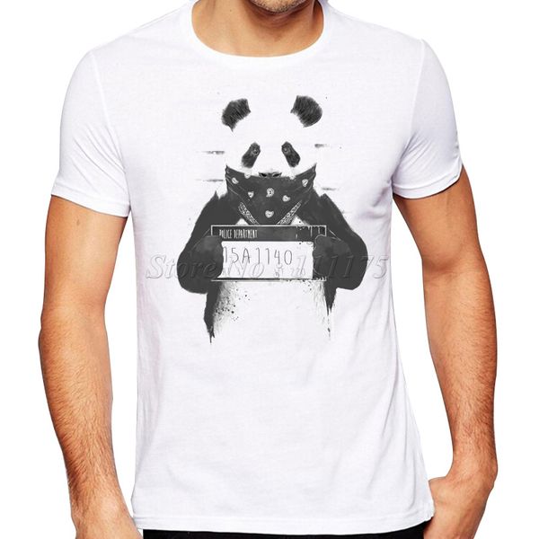 

2019 summer fashion bad panda printed t shirt men's cool design custom hipster tees