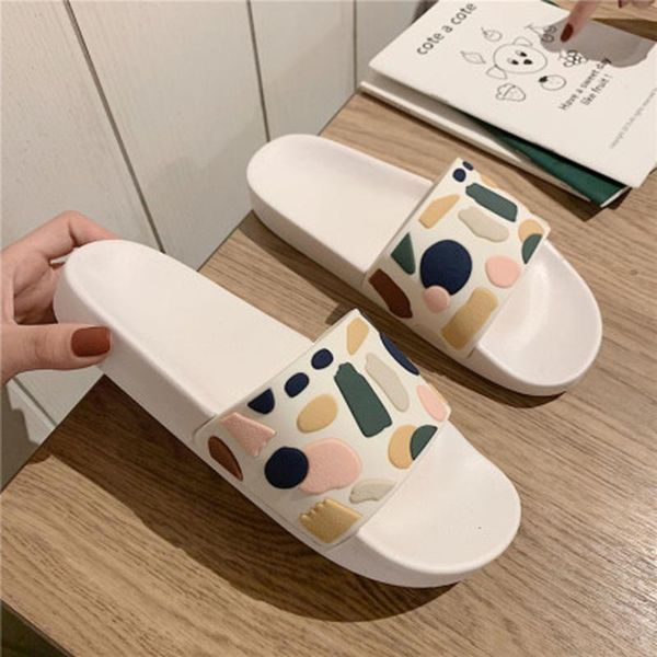 

beautiful polka dot spot house slippers woman cute home shoes non-slip bathroom sandals bedroom slides size 35-40, Black