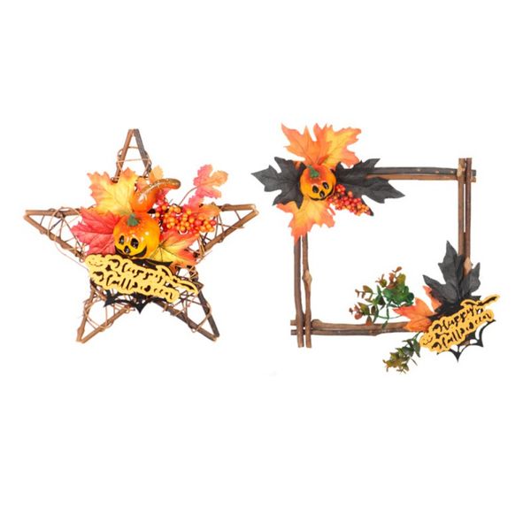 

led artificial halloween wreath glowing front door hanging garland holiday home decorations with/without led light string