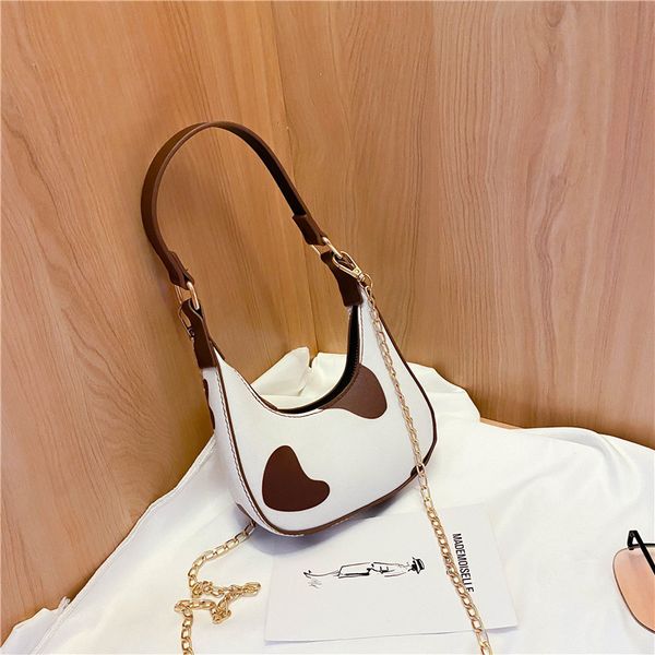 

cow pattern mini crescent bag spring/summer 2020 new fashion chain underarm portable messenger bag
