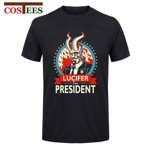 

unique men's t-shirts lucifer for president t shirts hombre summer short sleeve mens tee shirt camiseta tshirts instragram homme
