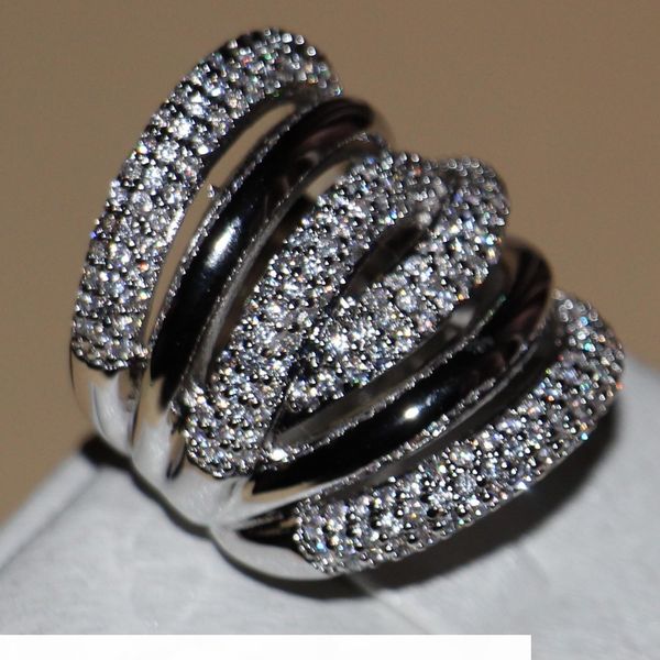 

victoria wieck full tiny stones women's fashion jewelry 14kt white gold filled zirconia wedding engagement lady's band rings gift, Silver