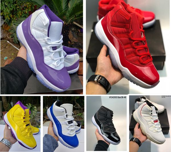 

11 11s mens basketball shoes concord 45 cap gown bred cool grey gamma blue gym red legend blue midnight navy trainer sport sneakers, Black