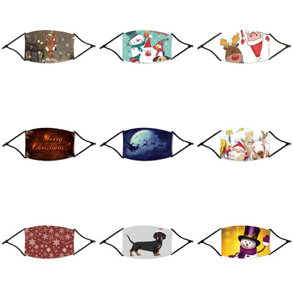 

sell face christmas mask with transparent eye shield washable with 2 filter cotton mouth christmas mask anti dust outdoor cycling saf#92733, Black