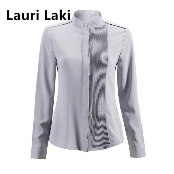 

lauri laki office lady elegant blouse women plus size work wear chiffion long sleeve shirts mujer formal 2020 white