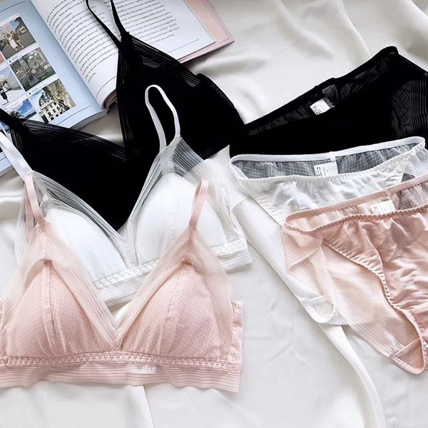 

3 colors peri lace intimates thin cup comfortable sleepwear women bra and panty set translucent silk young girls underwear, Red;black