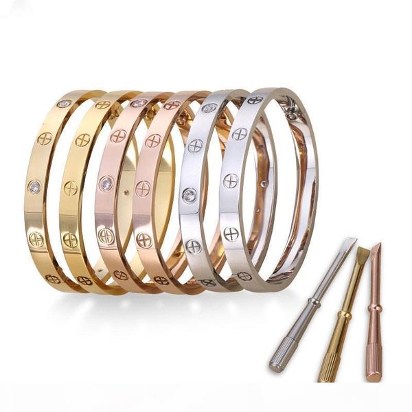 

love five generation titanium steel couple bracelet 18k rose gold screwdriver bracelet supply wholesale, Black