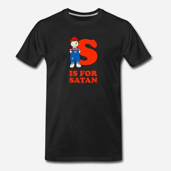 

s is for satan satanic occult 666 t shirt men designs short sleeve crew neck leisure graphic fashion spring autumn normal shirt