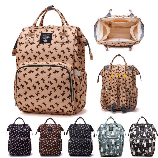 

lequeen diaper bag multi-functional mommy backpacks thermal insulation baby nappy bags waterproof newborn nursing backpack