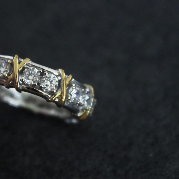 

luxury designer golden plated sterling silver wedding rings women diamond ring