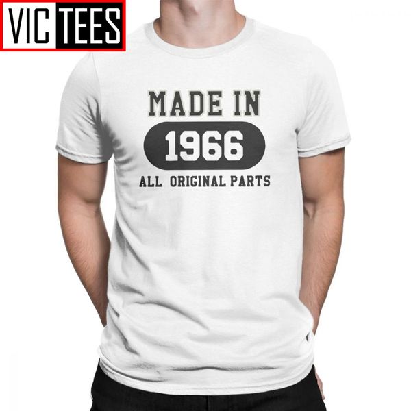 

made in 1966 all original parts birthday t-shirts man short sleeved novelty tees shirt pure cotton t shirt