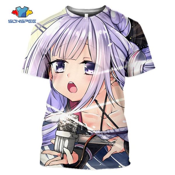 

summer anime games azur lane homme pullover clothing 3d print shirts funny horror plus size men clothing