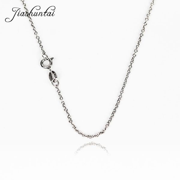

jiashuntai vintage 100% 925 sterling silver long necklace for women silver chain jewelry fashion punk gifts