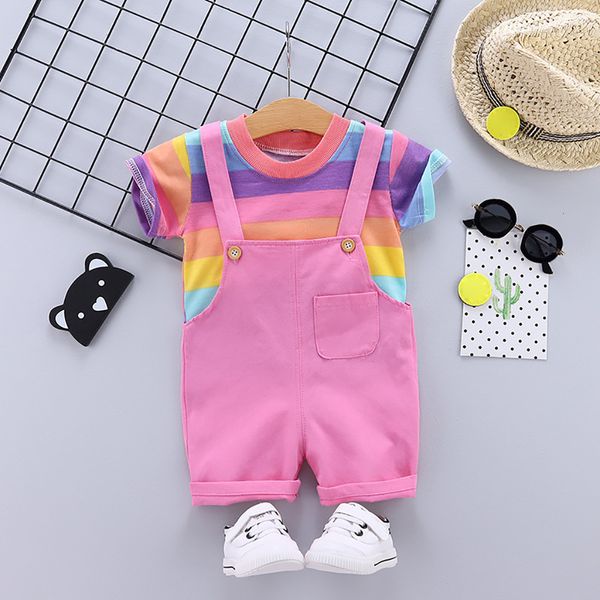

designer sale 2pcs set newborn girl clothes cute big bow vest flower skirt baby summer beach streetwear deals, Pink;blue