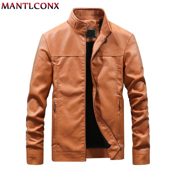 

men's fur & faux mantlconx plus size m-4xl leather jackets men stand collar coats male motorcycle jacket casual brand mens clothing, Black