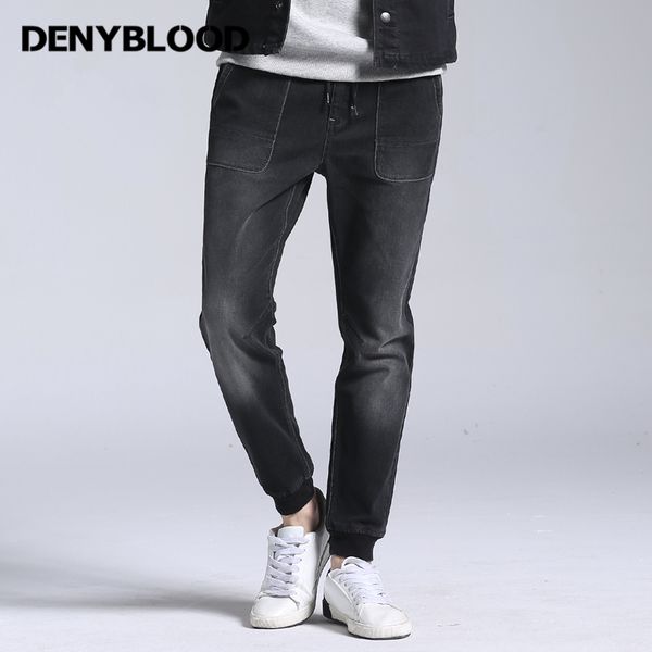 

denyblood jeans harem pants for men stretch denim stonewashed hip hop jeans 2020 new autum jogger pants loose cargo 178012, Blue