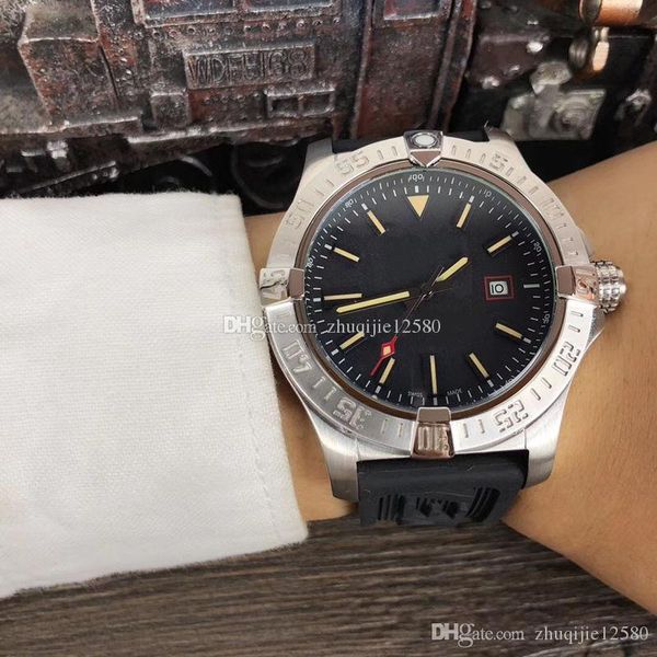 

2019 luxury mens watches 43mm black dial rubber strap mens watch import automatic movement fashion watches, Slivery;brown