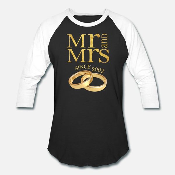 

mr and mrs since 2002 wedding anniversary couple gift t shirt men customized short sleeve size s-3xl gents cute humor summer standard shirt