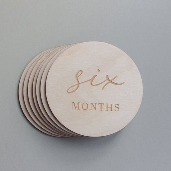 

greeting cards 12 pieces of wooden baby gifts birthday commemorative milestone card pography props