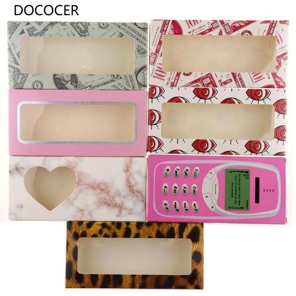 

wholesale 10/30/50 pcs paper false eyelash packaging box lash boxes packaging custom logo faux cils 25mm mink eyelashes marble c