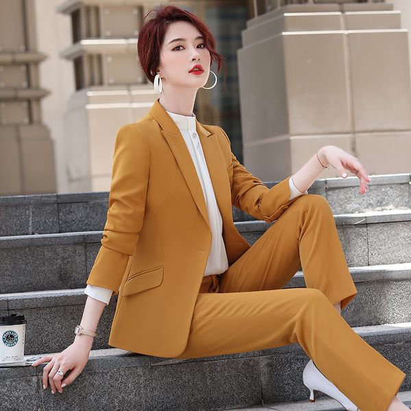 

professional female long-sleeved suit fashion business formal wear l front desk manager white-collar overalls