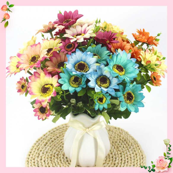 

1 bunch of artificial gerbera silk flower daisy artificial flower sunflower home garden party wedding decoration