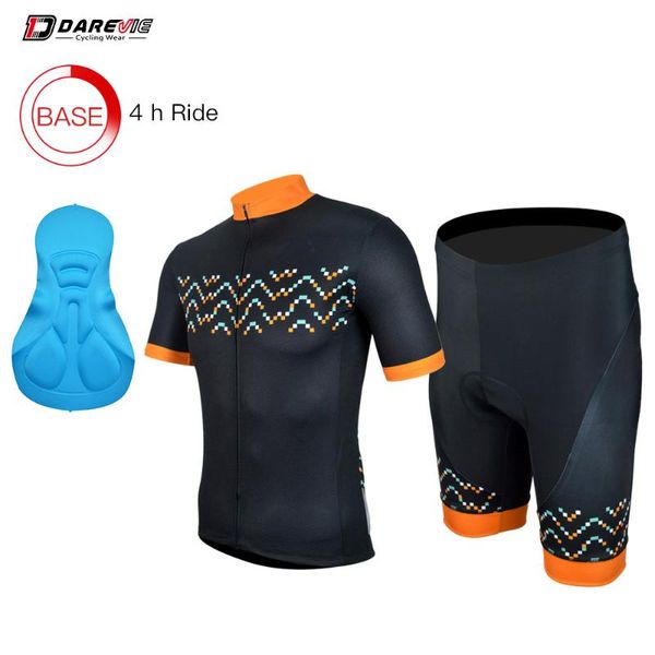 

darevie задейсейся одежды set pro cycling team костюм велосипед uniform дышащий джерси противоударный bib shorts pad, Black;blue