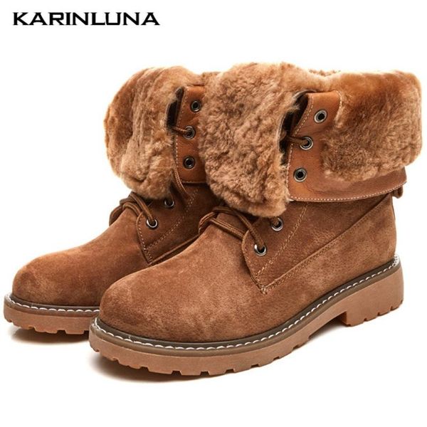 

boots brand fashion snow winter plush keep warm round toe flock suqare thick heels autumn ankle female shoes, Black