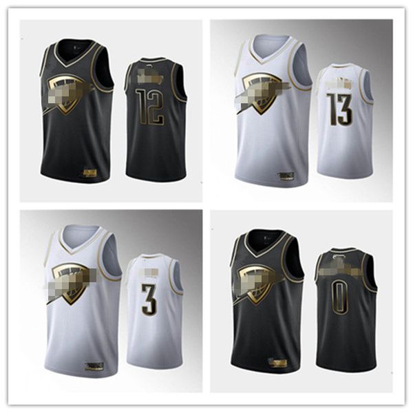 

thunder mens oklahomacity steven 12 adams russell 0 westbrook paul 13 george swingers black white golden edition thunder basketball jersey