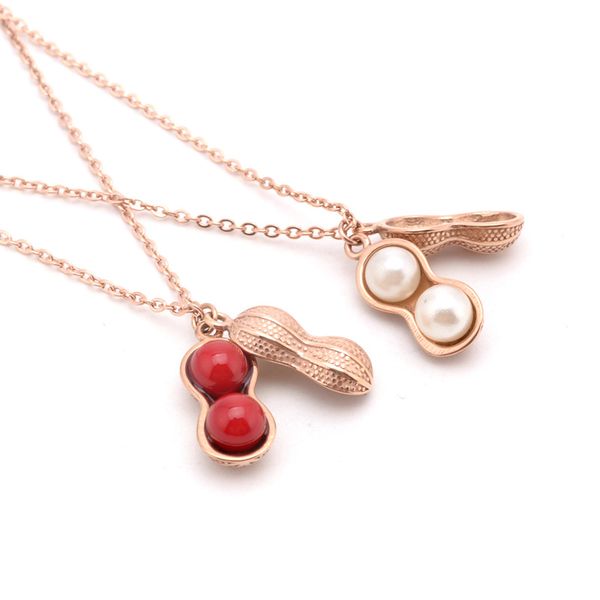 

pendant necklaces peanut titanium steel necklace temperament clavicle, Silver