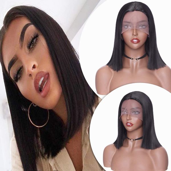 

4*4 lace bob wigs 100% human hair wigs middle ratio pre plucked lace wig malaysia remy hair for black women
