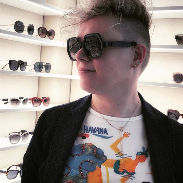 

qpeclou 2020 vintage oversized polygon sunglasses women fashion plastic sun glasses men transparent glasses frame female shades, White;black