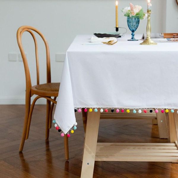 

table cloth tablecloth pure color ball dining cover cotton linen christmas day party decoration fabric white