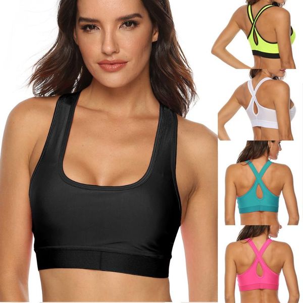 

stanik sportowy sports bras women's casual athletic running sports bra fitness yoga cross beauty back vest sujetador deportivo, White;black