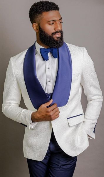 

fashion white embossing groom tuxedos shawl lapel groomsman wedding tuxedos men prom jacket blazer 3 piece suit(jacket+pants+tie+vest) 30, Black;gray