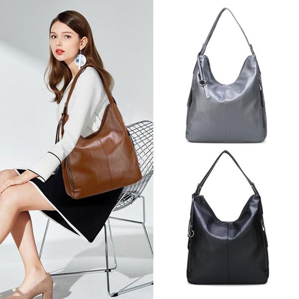 

hobos женщины сумки винтажная сумка большой мешок плеча женщин 2020 зимние кожаные new ladies luxury сумки конструктора