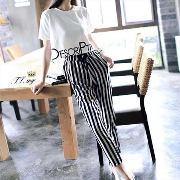 

women tracksuit s12pcs set women fashion lovely printing letter stripe haren pants harajuku shorts t shirt set, Gray