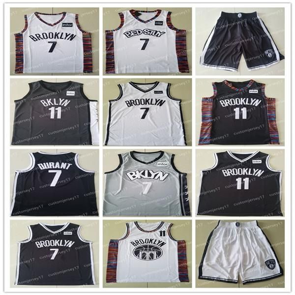 

men nets brooklyn 11 irving 7 durant high school kyrie kevin jersey college basketball city jerseys, Black