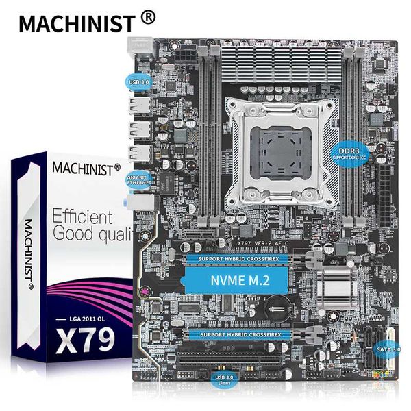 

machinist x79 deskmotherboard lga 2011 atx support xeon e5 v1&v2 processor overclocking ddr3 ecc ram x79 2.4f mainboard