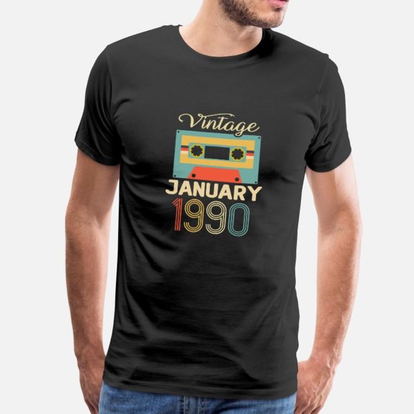 

vintage january 1990 30th birthday 30 year gift t shirt men printed tee shirt euro size s-3xl male crazy new fashion summer style shirt