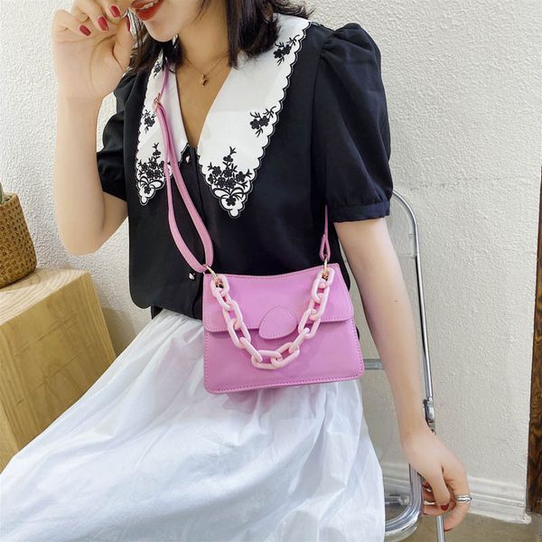 

bag 2020 new trend summer fashion small fresh messenger bag wild girl thick chain handbag women leather handbags