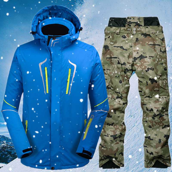 

winter ski suit men waterproof windproof thick warm snow coat and overalls set mens thermal snowboarding skiing jacket cyf271
