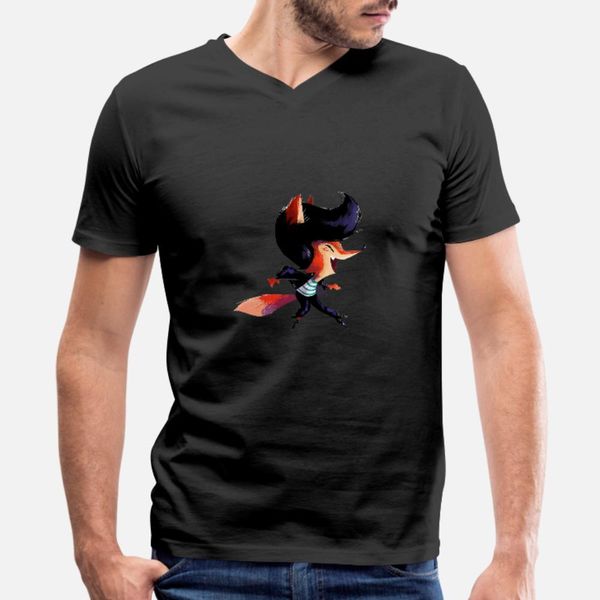 

fox dance t shirt men designs tee shirt size s-3xl gents cute humor spring autumn trend shirt, White;black