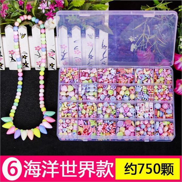 

24 grid diy handmade beads toys for toddlers making accessory set girl weaving bracelet jewelry making kids toys creative gifts