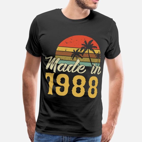 

birthday gift made in 1988 t shirt men designer 100% cotton crew neck letters loose breathable summer leisure shirt