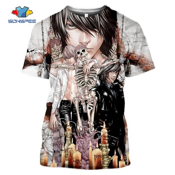 

3d horror anime death note angel and demon cross compression gym monster bible 3d print shirts kawaii aesthetic humor men clothing