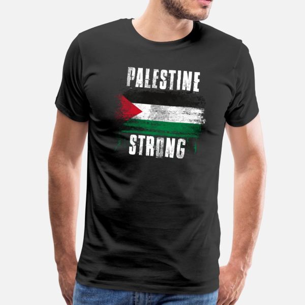 

palestine strong distressed graffiti flag t shirt men designer cotton round collar novelty interesting building summer leisure shirt