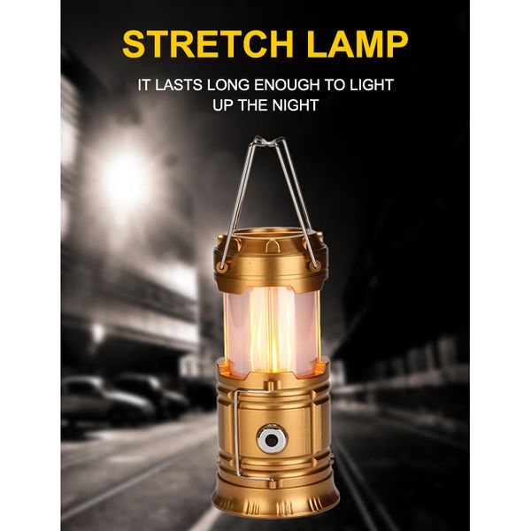 

konesky mini 3*cob led portable lantern torch collapsible tent lamp waterproof outdoor camping hiking light powered by 3*