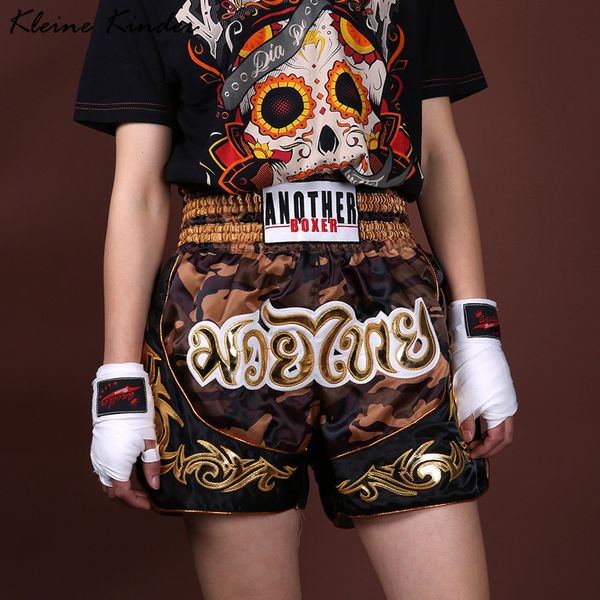 

mens kickboxing muay thai shorts camouflage kick boxing short training fight grappling trunks children fitness boxe pants, Blue
