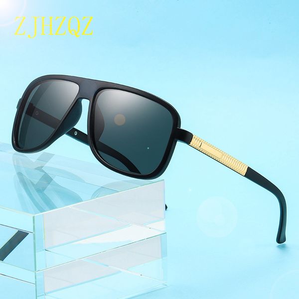 

oversized square pilot polarized sunglasses men sports car driving night vision eyewears blue red orange silver black mirrors, White;black